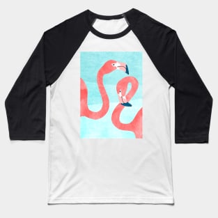 Whimsical Flamingo Couple Baseball T-Shirt